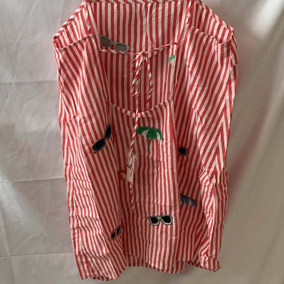 CELANDINE X ANTHROPOLOGIE Embroidered Poplin Square Neck Mini Shift Dress Sz MED - Picture 6 of 8